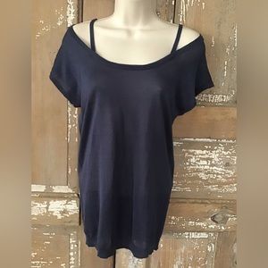 Karoo Women Mark Eisen Top XS Blue Strappy Short sleeve